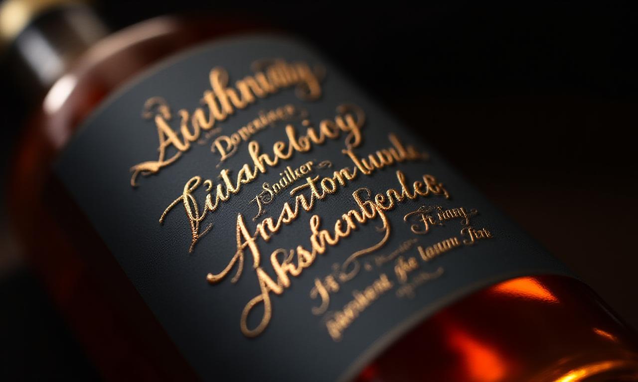 Luxury product packaging with bespoke gold-leaf copperplate calligraphy